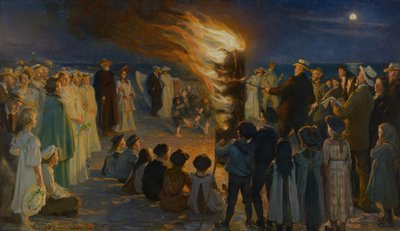 Hoguera de la víspera de San Juan en la playa de Skagen de Peder Severin Krøyer